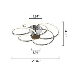 Carson 6-Light 20.87 in. Chrome Unique/Statement LED Semi Flush Mount by Maxax -Maxax Elegant store chrome maxax flush mount lights mx21015 6ch 40 1000