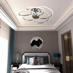 Carson 6-Light 20.87 in. Chrome Unique/Statement LED Semi Flush Mount by Maxax -Maxax Elegant store chrome maxax flush mount lights mx21015 6ch c3 1000