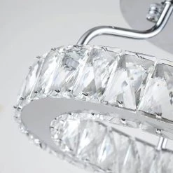 Jefferson 1 - Light Chrome 12.6" LED Semi Flush Mount Crystal Accents by Maxax -Maxax Elegant store chrome maxax flush mount lights yx 21 44 1000