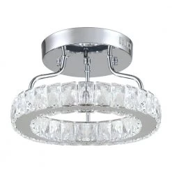 Jefferson 1 - Light Chrome 12.6" LED Semi Flush Mount Crystal Accents by Maxax