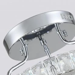 Jefferson 1 - Light Chrome 12.6" LED Semi Flush Mount Crystal Accents by Maxax -Maxax Elegant store chrome maxax flush mount lights yx 21 fa 1000