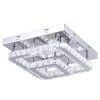 Jefferson 2 - Light 13'' Chrome square Integrated LED Semi-Flush Mount With Crystal by Maxax