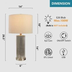 Concord 26.25 in. Silver Chrome Table Lamp Set with USB (Set of 2) by Maxax 13 Concord 26.25 in. Silver Chrome Table Lamp Set with USB (Set of 2) by Maxax -Maxax Elegant store chrome maxax table lamps t06 oat 4f 1000