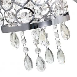 Indianapolis 1 - Light Chrome Wall Lamp Sconce with Crystal Pendant (Set of 2) by Maxax -Maxax Elegant store chrome maxax wall sconces mxsu 5ch 1 w 1f 1000