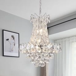 Cheyenne 6 -Light Unique/Statement Empire Chandelier with Crystal Accents by Maxax -Maxax Elegant store clear chrome maxax chandeliers mx17022 p 1f 1000