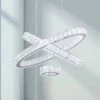 Jefferson 3 - Light Clear/Chrome Unique Geometric Integrated LED Chandelier with Crystal Accents by Maxax
