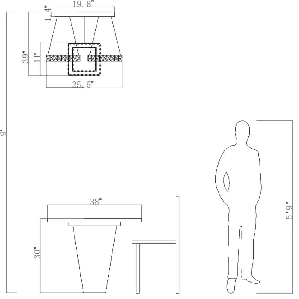 Jefferson 3- Light Clear/Chrome Unique Geometric Integrated LED Chandelier with Crystal Accents by Maxax 6 Jefferson 3- Light Clear/Chrome Unique Geometric Integrated LED Chandelier with Crystal Accents by Maxax - Image 6
