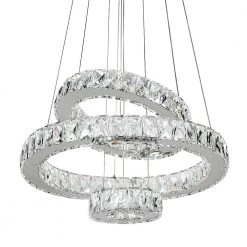 Jefferson 4 - Light Clear/Chrome Unique/Statement Geometric Integrated LED Chandelier Accents by Maxax -Maxax Elegant store clear chrome maxax chandeliers yx 450 76 1000