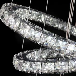 Jefferson 4 - Light Clear/Chrome Unique/Statement Geometric Integrated LED Chandelier Accents by Maxax -Maxax Elegant store clear chrome maxax chandeliers yx 450 fa 1000