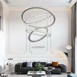 Jefferson 5-Light Clear/Chrome Unique Integrated LED Chandelier with Crystal Accents by Maxax -Maxax Elegant store clear chrome maxax chandeliers yx 800 1d 1000