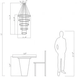 Jefferson 5-Light Clear/Chrome Unique Integrated LED Chandelier with Crystal Accents by Maxax -Maxax Elegant store clear chrome maxax chandeliers yx 800 40 1000