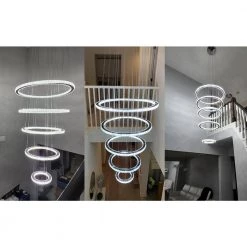 Jefferson 5-Light Clear/Chrome Unique Integrated LED Chandelier with Crystal Accents by Maxax -Maxax Elegant store clear chrome maxax chandeliers yx 800 fa 1000