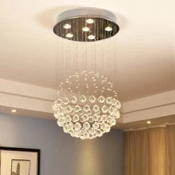 Albany 6-Light Clear Unique/Statement Chandelier with Crystal Accents by Maxax