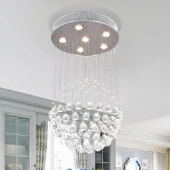 Albany 6-Light Clear Unique/Statement Chandelier with Crystal Accents by Maxax -Maxax Elegant store clear maxax chandeliers mx16003 c c3 1000