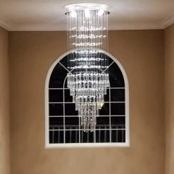 Albany 7-Light Clear Statement Empire Chandelier with Crystal Accents by Maxax