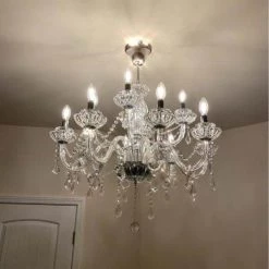 Atlanta 12-Light Clear Candle Style Traditional Chandelier with Crystal Accents by Maxax -Maxax Elegant store clear maxax chandeliers mx17020 12 p 44 1000