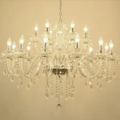 Atlanta 18-Light Clear Candle Style Classic/Traditional Chandelier with Crystal Accents by Maxax -Maxax Elegant store clear maxax chandeliers mx17020 18 p 66 1000