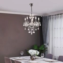 Atlanta 5 -Light Clear Candle Style Classic Chandelier with Crystal Accents by Maxax -Maxax Elegant store clear maxax chandeliers mx19051 5 p 1d 1000