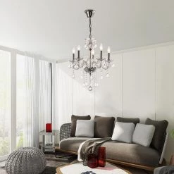 Atlanta 5 -Light Clear Candle Style Classic Chandelier with Crystal Accents by Maxax -Maxax Elegant store clear maxax chandeliers mx19051 5 p 76 1000