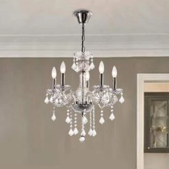 Atlanta 5 -Light Clear Candle Style Classic Chandelier with Crystal Accents by Maxax -Maxax Elegant store clear maxax chandeliers mx19051 5 p fa 1000