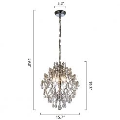 New Orleans 4 -Light Clear Unique/Statement Geometric Chandelier with Crystal Accents by Maxax 15 New Orleans 4 -Light Clear Unique/Statement Geometric Chandelier with Crystal Accents by Maxax -Maxax Elegant store clear maxax chandeliers mx19119 4cl p 4f 1000