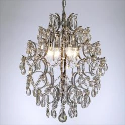 New Orleans 4 -Light Clear Unique/Statement Geometric Chandelier with Crystal Accents by Maxax