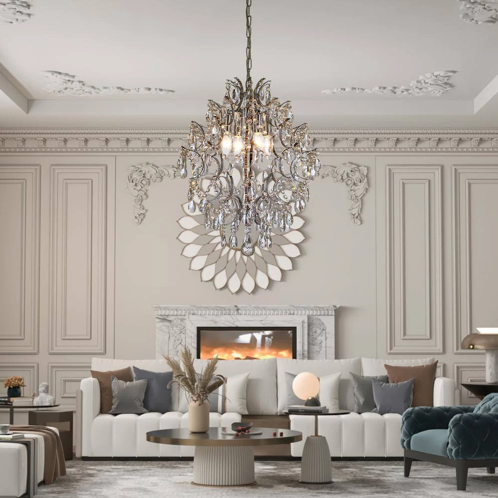 New Orleans 4 -Light Clear Unique/Statement Geometric Chandelier with Crystal Accents by Maxax 4 New Orleans 4 -Light Clear Unique/Statement Geometric Chandelier with Crystal Accents by Maxax - Image 4