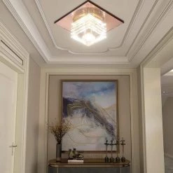 Kansas 7 in. 1-Light Clear Smoke Unique Statement Square Rectangle Flush Mount with Crystal Accents by Maxax -Maxax Elegant store clear smoke maxax flush mount lights mx1402 c c3 1000