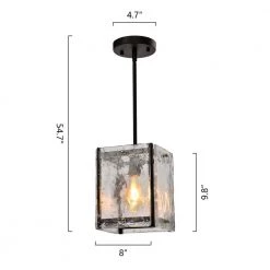 St. Louis Dark Brown 1 - Light Rectangle Pendant by Maxax -Maxax Elegant store dark brown maxax chandeliers mx2002 p1bz c3 1000