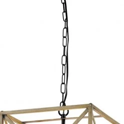 Springfield 4-Light Dark Wood Lantern Square Pendant by Maxax -Maxax Elegant store dark wood maxax chandeliers mx21001 4wd 66 1000