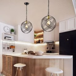 Frankfort 1-Light Globe and Black Modern Simplicity Pendant Light With Crystal Accents by Maxax -Maxax Elegant store gold black maxax chandeliers mx19043 1 p 4f 1000