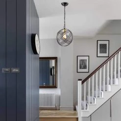 Frankfort 1-Light Globe and Black Modern Simplicity Pendant Light With Crystal Accents by Maxax -Maxax Elegant store gold black maxax chandeliers mx19043 1 p c3 1000