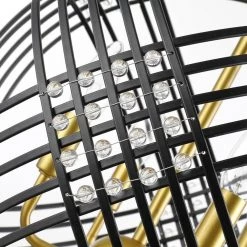 Frankfort 4 - Light Gold & Black Unique/Statement Globe Pendant with Crystal Accents by Maxax -Maxax Elegant store gold black maxax chandeliers mx19043 4 p 1d 1000