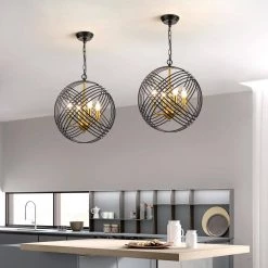 Frankfort 4 - Light Gold & Black Unique/Statement Globe Pendant with Crystal Accents by Maxax -Maxax Elegant store gold black maxax chandeliers mx19043 4 p 1f 1000