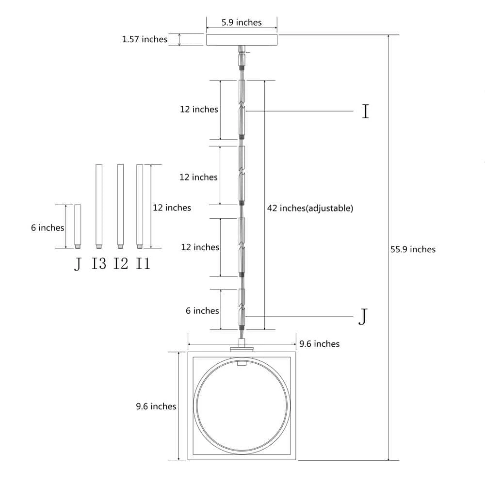 Boston 5-Light Black/Gold Lantern Square Integrated LED Chandelier by Maxax 6 Boston 5-Light Black/Gold Lantern Square Integrated LED Chandelier by Maxax - Image 6