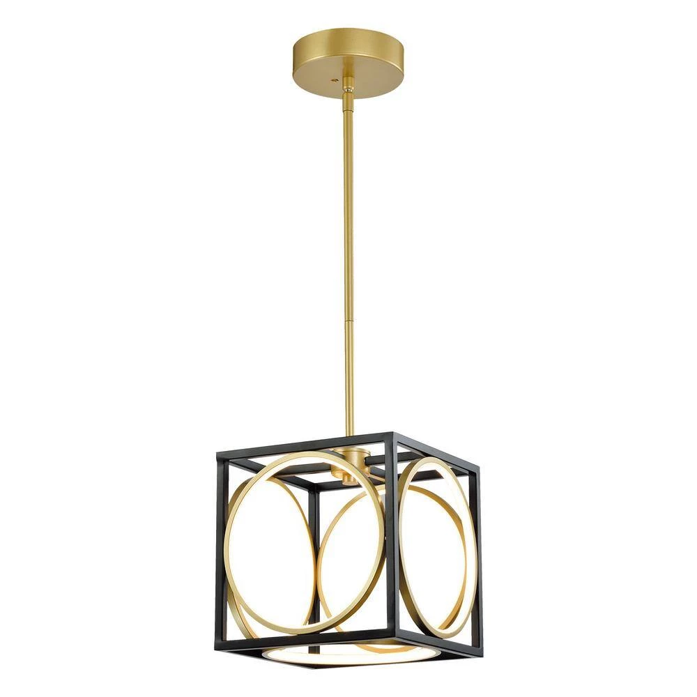 Boston 5-Light Black/Gold Lantern Square Integrated LED Chandelier by Maxax 3 Boston 5-Light Black/Gold Lantern Square Integrated LED Chandelier by Maxax - Image 3