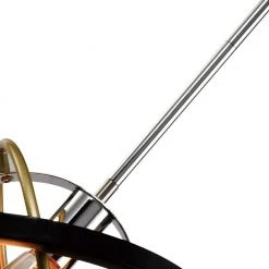 Frankfort 1 - Light Black/Gold Single Geometric Pendant with Wrought Iron by Maxax -Maxax Elegant store gold black maxax chandeliers mx21032 p1bg fa 1000