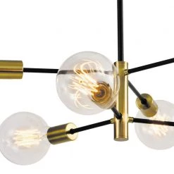 Augusta 6-Light Gold / Black Modern Linear Chandelier with Wrought Iron Accents by Maxax 16 Augusta 6-Light Gold / Black Modern Linear Chandelier with Wrought Iron Accents by Maxax -Maxax Elegant store gold black maxax chandeliers mx21037 p6bg fa 1000