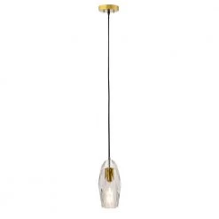 Lincoln 1-Light Clear Single Geometric Pendant with Crystal Accents by Maxax