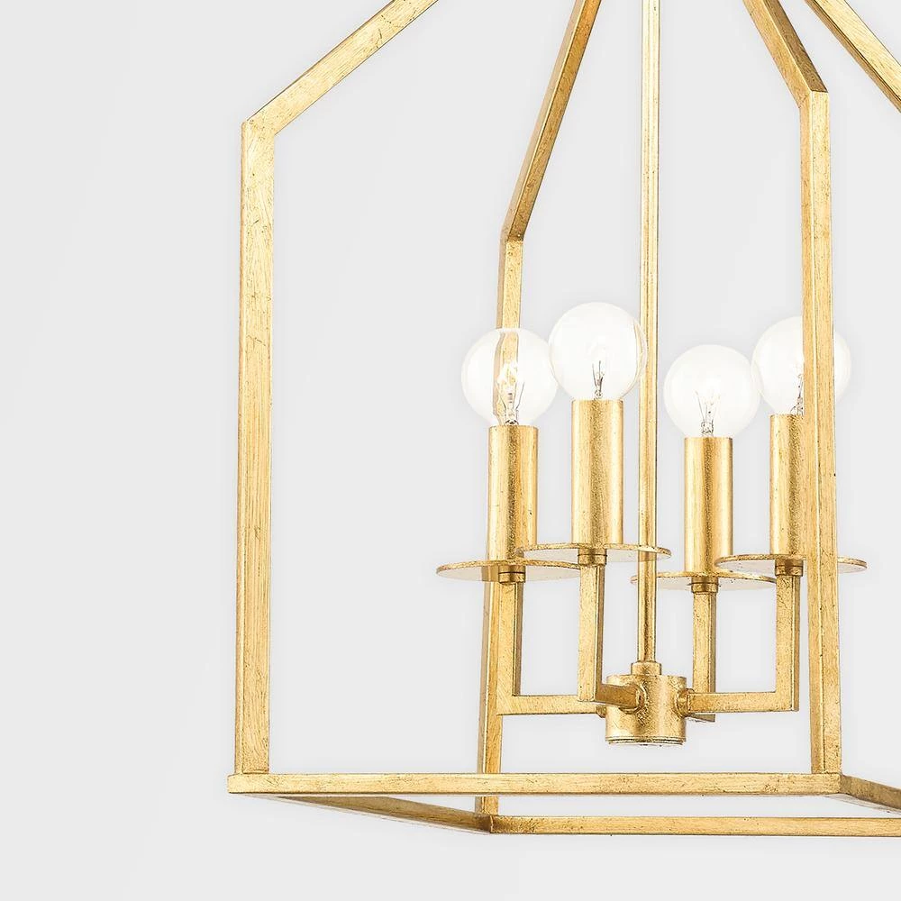 Lena 4-Light Gold Leaf Large Lantern Pendant by Mitzi by Hudson Valley Lighting 3 Lena 4-Light Gold Leaf Large Lantern Pendant by Mitzi by Hudson Valley Lighting - Image 3