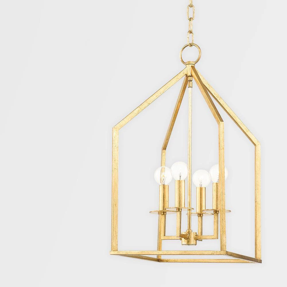 Lena 4-Light Gold Leaf Large Lantern Pendant by Mitzi by Hudson Valley Lighting 2 Lena 4-Light Gold Leaf Large Lantern Pendant by Mitzi by Hudson Valley Lighting - Image 2