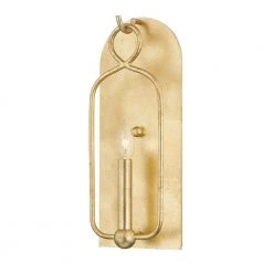 Mallory 1-Light Gold Leaf Wall Sconce by Mitzi by Hudson Valley Lighting