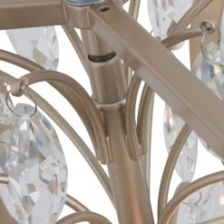 Lansing 3-Light Gold Lantern Drum Pendant With Crystal Accents by Maxax -Maxax Elegant store gold maxax chandeliers 19168 3cp 44 1000