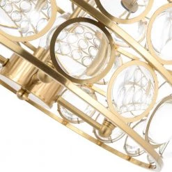 Indianapolis 4 -Light Unique/Statementand Kitchen Island Drum Glam Chandelier With Crystal Accents by Maxax -Maxax Elegant store gold maxax chandeliers 19172 4ab 1f 1000