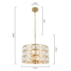 Indianapolis 4 -Light Unique/Statementand Kitchen Island Drum Glam Chandelier With Crystal Accents by Maxax -Maxax Elegant store gold maxax chandeliers 19172 4ab c3 1000