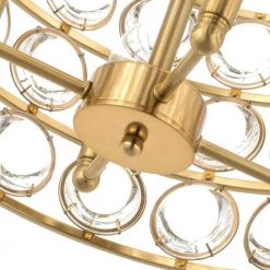 Indianapolis 4 -Light Unique/Statementand Kitchen Island Drum Glam Chandelier With Crystal Accents by Maxax -Maxax Elegant store gold maxax chandeliers 19172 4ab fa 1000