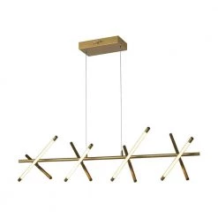 Carson 40-Watt Integrated LED Gold Modern Industrial Island Light Hanging Pendant Light Chandelier by Maxax