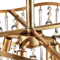 Cheyenne 4-Light Gold Unique Tiered Chandelier with Crystal Accents by Maxax -Maxax Elegant store gold maxax chandeliers mx19111 4gd p 1f 1000