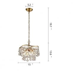 Cheyenne 4-Light Gold Unique Tiered Chandelier with Crystal Accents by Maxax -Maxax Elegant store gold maxax chandeliers mx19111 4gd p c3 1000