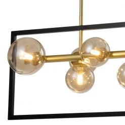 Harrisburg 7-Light Gold Kitchen Island Rectangle Chandelier with Hand Blown Glass Accents by Maxax 14 Harrisburg 7-Light Gold Kitchen Island Rectangle Chandelier with Hand Blown Glass Accents by Maxax -Maxax Elegant store gold maxax chandeliers mx2028 p7 fa 1000